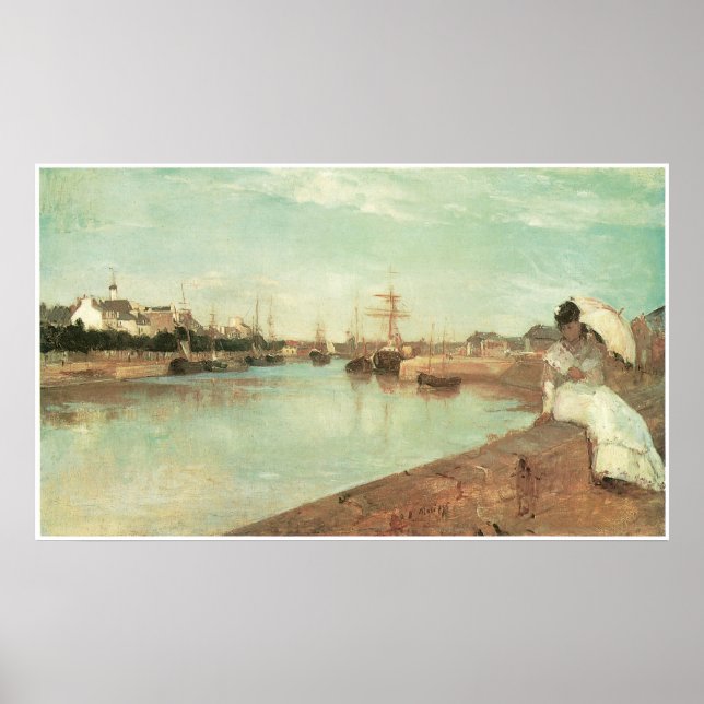 Poster Vista de Pequeno Porto de Lorient, Berthe Morisot (Frente)