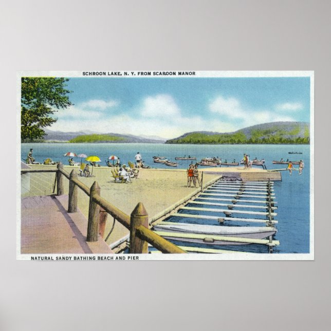 Póster Vista de Praia e Cais do Manor de Scaroon (Frente)