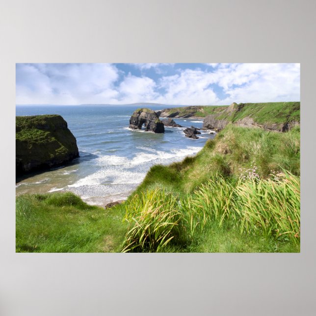 Póster Vista de rock virgem do Atlântico (Frente)