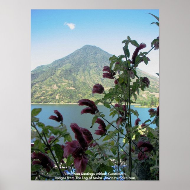 Póster Vista de Santiago Atitlan, Guatemala (Frente)