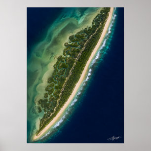 Poster Vista de Satélite da Lagoa de Mangue da Ilha Barre