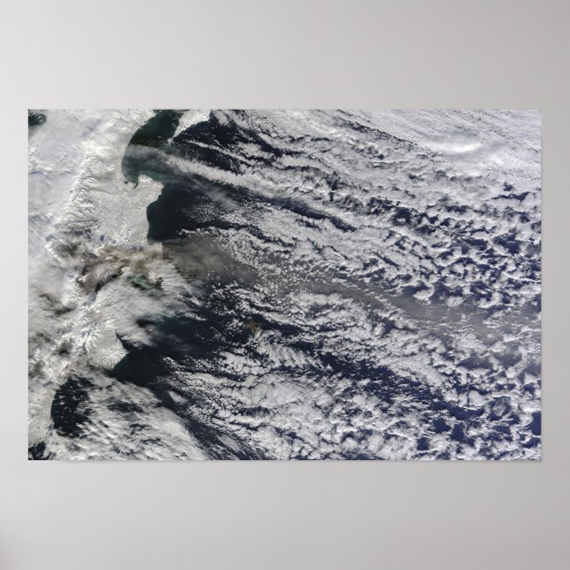 Póster Vista de satélite de uma pluma de cinzas (Frente)