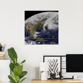 Póster Vista de satélite do furacão Sandy