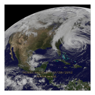 Póster Vista de Satélite do Furacão Sandy