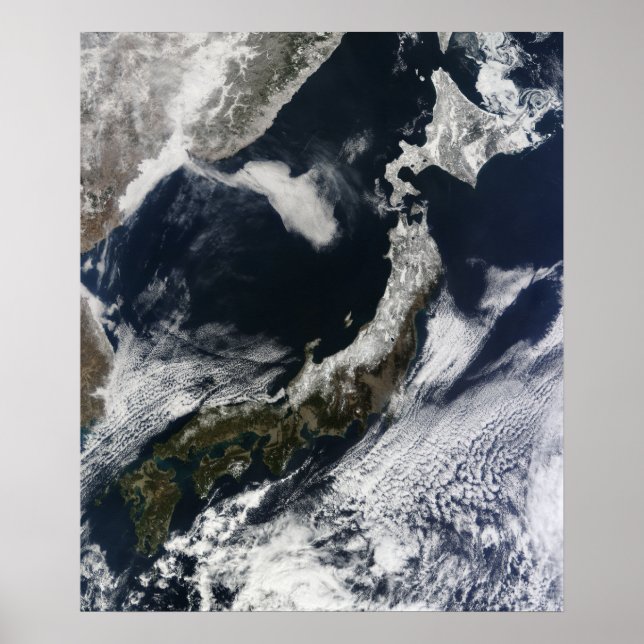 Póster Vista de satélite do Japão (Frente)