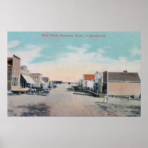 Póster Vista de StreetMansfield principal, WA