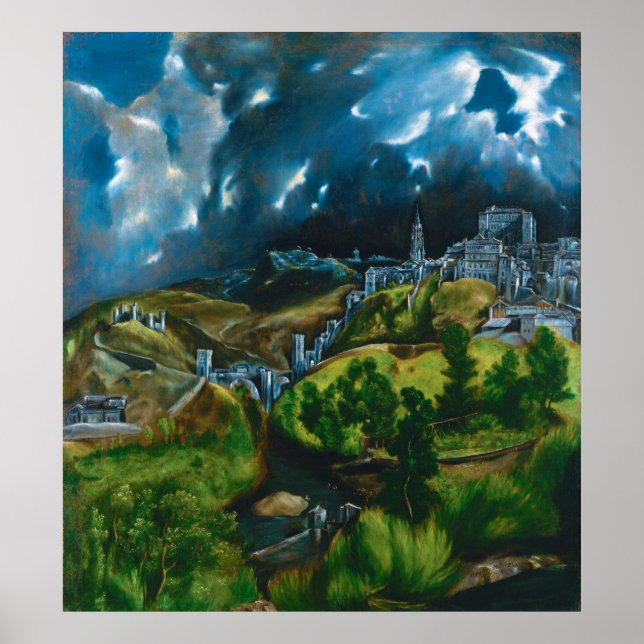 Poster Vista de Toledo por El Greco (1599) (Frente)