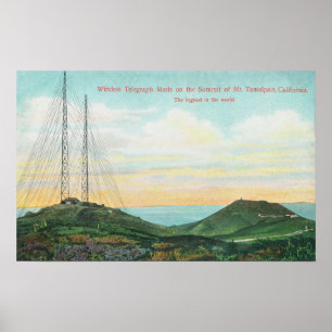 Póster Vista de torres do telégrafo sem fio