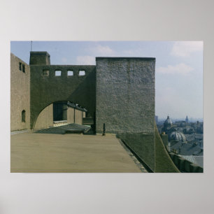 Póster Vista de um arco do telhado do oeste, construída