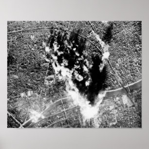 Poster Vista De Um B-17 Sobre Uma Operação De Bombardea