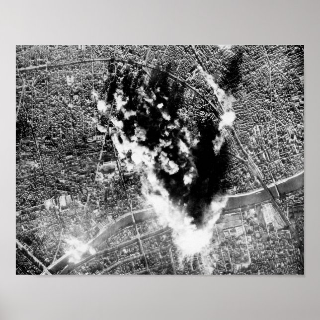 Poster Vista De Um B-17 Sobre Uma Operação De Bombardeame (Frente)