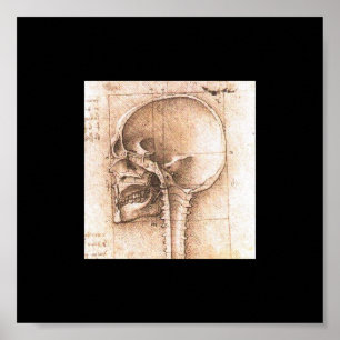 Póster Vista de um crânio por Leonardo da Vinci C. 1489