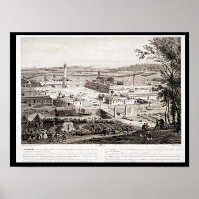 Póster Vista de um Phalanstery Francês (Frente)