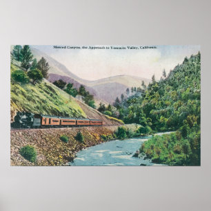 Poster Vista de um trem que vai ao vale de Yosemite