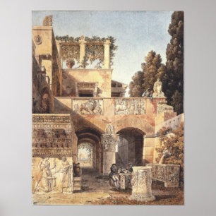 Póster Vista de uma casa romana 1792