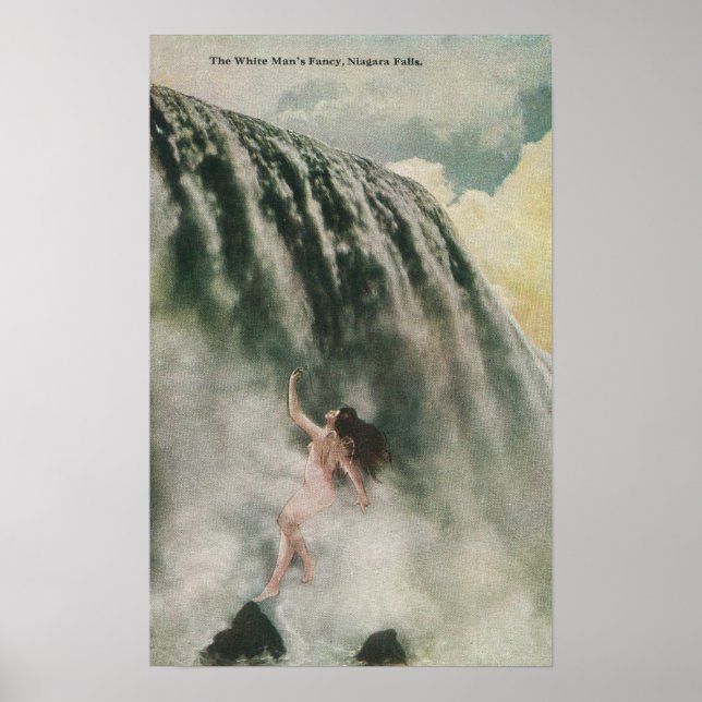 Póster Vista de uma Mulher nas Falls (Frente)