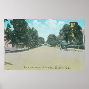 Póster Vista de uma residência StreetGilroy, CA