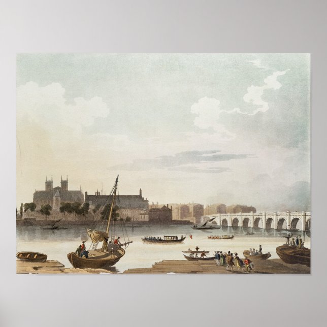 Póster Vista de Westminster e da Ponte (Frente)