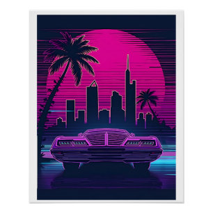 Póster Vista digital retrógrada dos anos 80 - Estética Ne