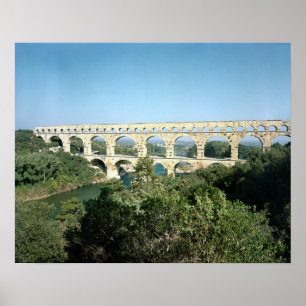 Póster Vista do aqueduto romano, c.19 construído BC