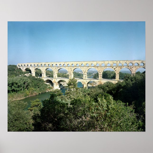 Póster Vista do aqueduto romano, construída c.19 BC (Frente)