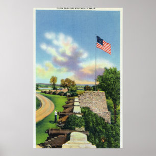 Póster Vista do bastião da bandeira e da parede sul