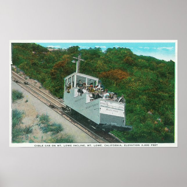 Poster Vista do Carro Inclino do Monte Lowe (Frente)