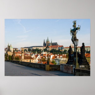 Poster Vista do Castelo da Ponte Charles em Praga