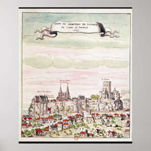 Poster Vista do castelo de Loches, 1699