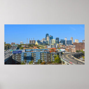 Poster Vista do Centro de Kansas City, Missouri
