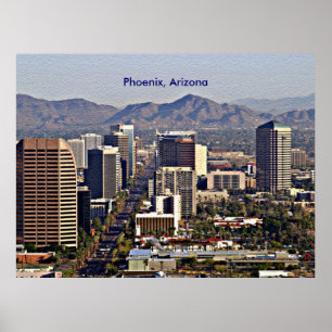 Póster Vista do Centro de Phoenix, Arizona