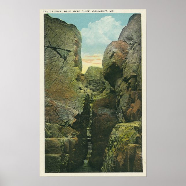 Póster Vista do Crevice do Cliff Cabeça Balda (Frente)