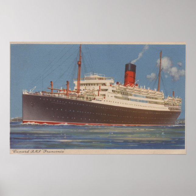 Póster Vista do Cunard R.M.L. Franconia (Frente)
