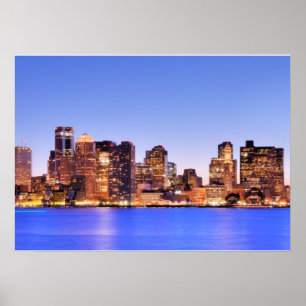 Póster Vista do Distrito Financeiro de Boston centro