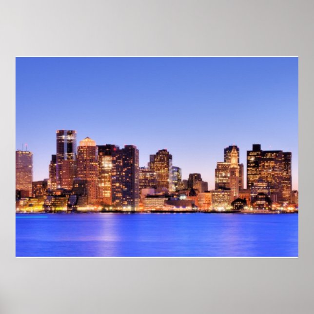 Póster Vista do Distrito Financeiro de Boston centro (Frente)