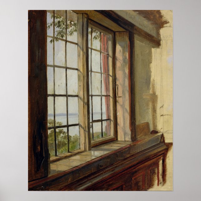 Póster Vista do Elba através de uma janela, 1838 (Frente)