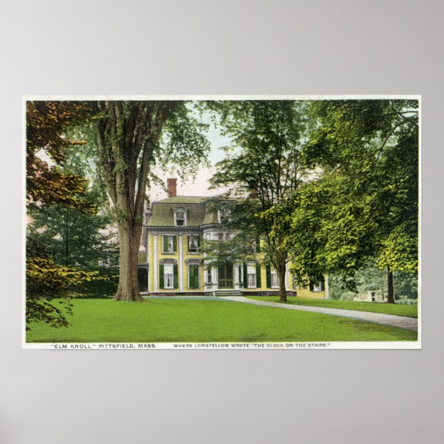 Poster Vista do Elm Knoll, Longfellow Residiu Aqui (Frente)