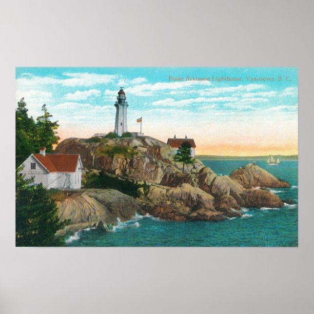 Póster Vista do Farol Point Atkinson (Frente)