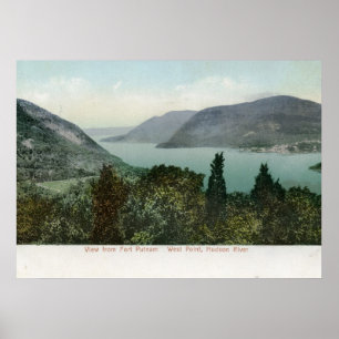 Póster Vista do forte Putnam, vintage 1906 do Rio Hudson
