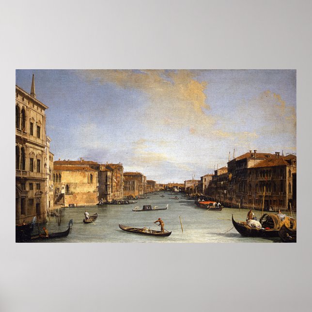Póster Vista do Grande Canal, Veneza - Canaletto (Frente)