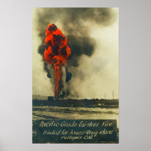 Póster Vista do Gusher bruto pacífico FireFellows, CA