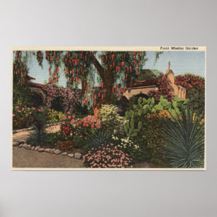 Poster Vista do jardim dianteiro da missão