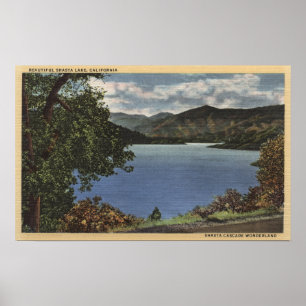 Póster Vista do lago bonito Shasta