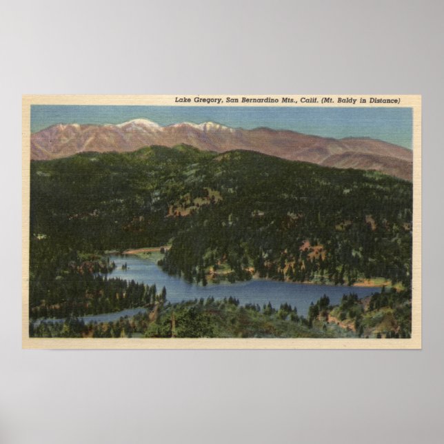 Póster Vista do lago Gregory & San Bernardino (Frente)