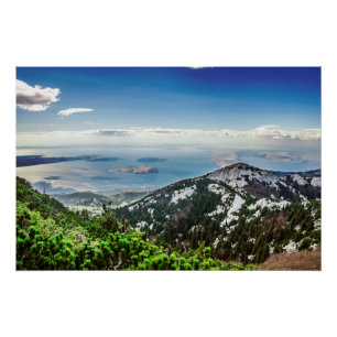 Póster Vista do mar das montanhas