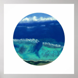 Póster Vista do mar de Okinawa (círculo do zen)