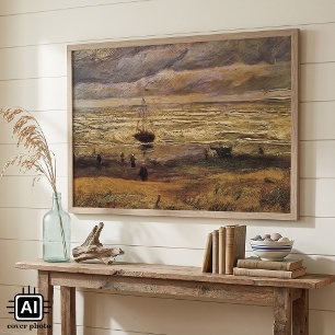 Póster Vista do mar em Scheveningen por Vincent van Gogh