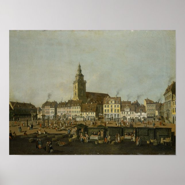 Poster Vista do Neue Markt com Ruas. (Frente)