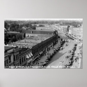 Poster Vista do nordeste da rua principal do padeiro Bldg