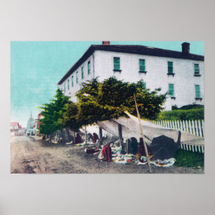 Póster Vista do objeto antigo Eskimo VendersSitka, AK